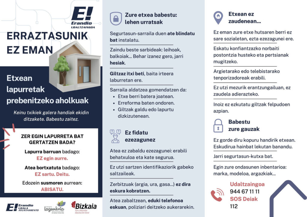 Etxean lapurretak prebenitzeko aholkuak