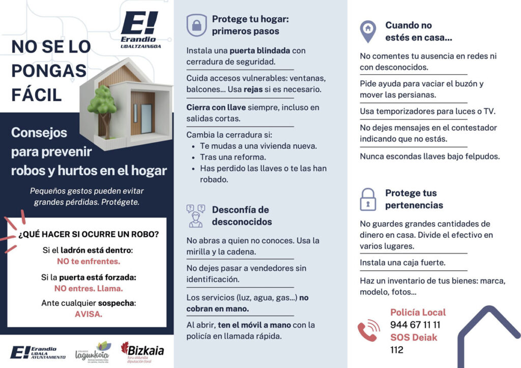 Prevenir robos en Erandio